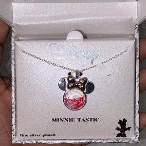 Disney Minnie-Tastic Silver and Red Pendant Necklace